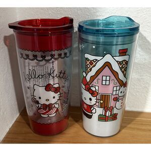 BUNDLE DEAL! Hello Kitty by Sanrio Christmas Travel Tumbler 20 Oz. ea NWT
